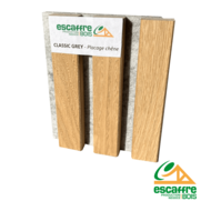 Tasseaux décor int - 2400 x 600 x ép22mm - CLASSIC placage CHENE feutrine GRISE